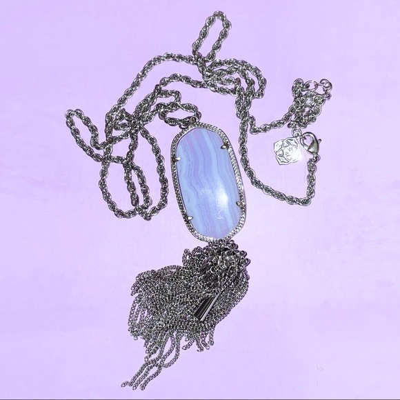 COPY - Blue Lace Agate Rayne Necklace - Picture 2 of 2